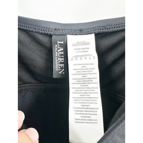 Lauren Ralph Lauren Black Plus Size Tummy Control One Piece Swimsuit 22W NWT - Picture 4 of 5